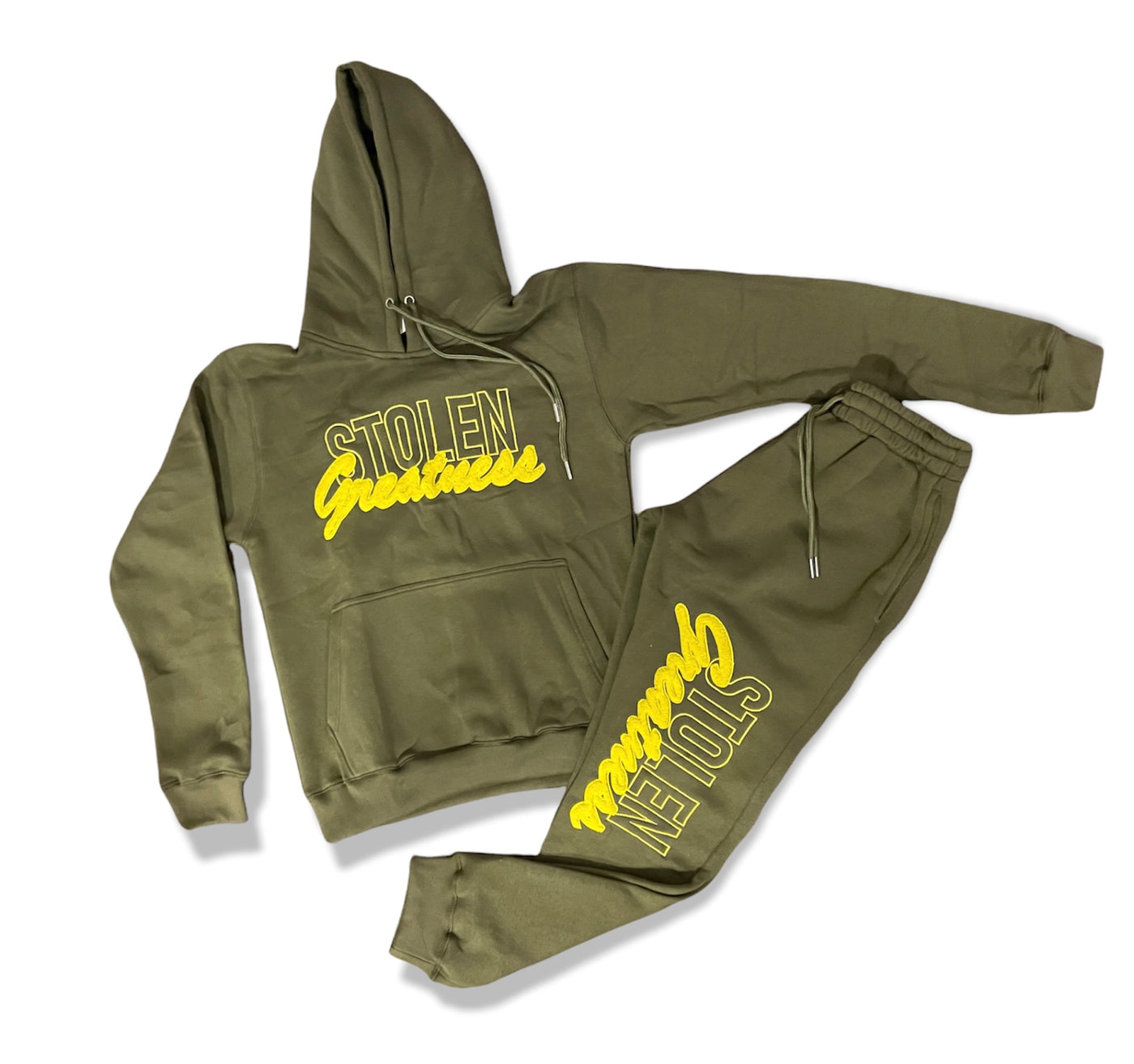 Stolen Greatness Army Green Sweatsuit